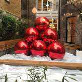 Aperturee - Red Inflatable Shiny Ball Pvc Mirror Party Balloon